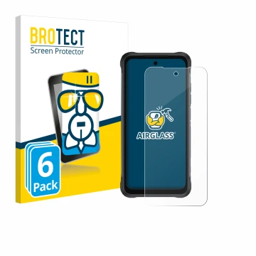 Vorderseite einer Produktverpackung mit dem Markenlogo BROTECT. Daneben ist das Gerät Umidigi Bison 2 Pro mit dem zugehörigen 