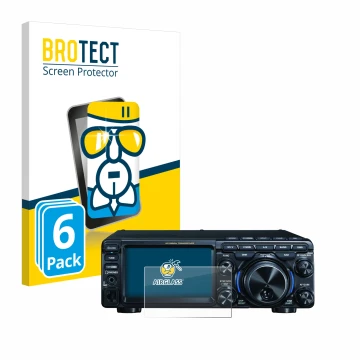 Vorderseite einer Produktverpackung mit dem Markenlogo BROTECT. Daneben ist das Gerät Yaesu FT-710 mit dem zugehörigen Display