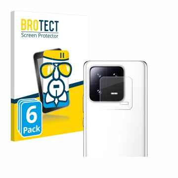 Vorderseite einer Produktverpackung mit dem Markenlogo BROTECT. Daneben ist das Gerät Xiaomi 13 Pro (NUR Kameraschutz) mit dem