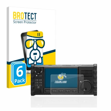 Vorderseite einer Produktverpackung mit dem Markenlogo BROTECT. Daneben ist das Gerät Xiegu X6100 HF-Transceiver mit dem zugeh