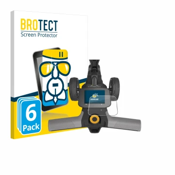 Vorderseite einer Produktverpackung mit dem Markenlogo BROTECT. Daneben ist das Gerät PowaKaddy FX5 New Full colour 3.5