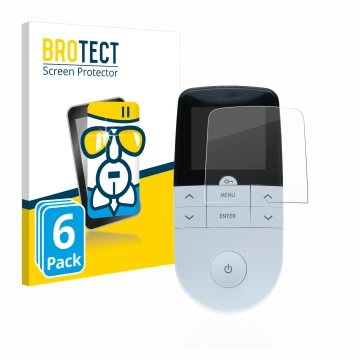 Vorderseite einer Produktverpackung mit dem Markenlogo BROTECT. Daneben ist das Gerät Beurer EM 49 Digital TENS/EMS mit dem zu