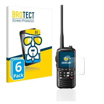Vorderseite einer Produktverpackung mit dem Markenlogo BROTECT. Daneben ist das Gerät Standard Horizon HX890 mit dem zugehörig
