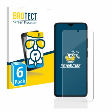 Vorderseite einer Produktverpackung mit dem Markenlogo BROTECT. Daneben ist das Gerät Xiaomi Redmi 12C mit dem zugehörigen Dis