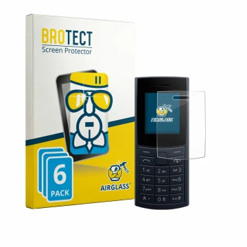 Vorderseite einer Produktverpackung mit dem Markenlogo BROTECT. Daneben ist das Gerät Nokia 110 4G (2023) mit dem zugehörigen 