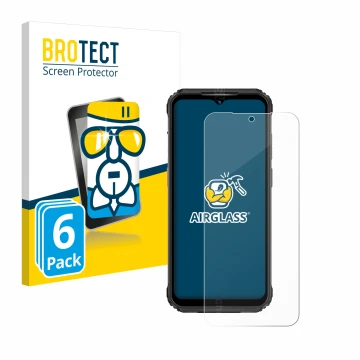 Vorderseite einer Produktverpackung mit dem Markenlogo BROTECT. Daneben ist das Gerät Ulefone Armor 21 mit dem zugehörigen Dis