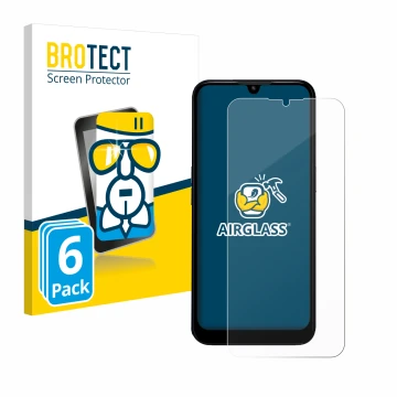 Vorderseite einer Produktverpackung mit dem Markenlogo BROTECT. Daneben ist das Gerät Doro 8200 mit dem zugehörigen Displaysch