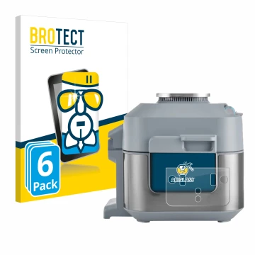 Vorderseite einer Produktverpackung mit dem Markenlogo BROTECT. Daneben ist das Gerät Ninja Speedi Rapid Cooking System mit de