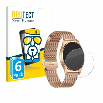 Vorderseite einer Produktverpackung mit dem Markenlogo BROTECT. Daneben ist das Gerät Xcoast X-Watch Joli XC Pro mit dem zugeh