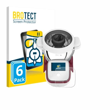 Vorderseite einer Produktverpackung mit dem Markenlogo BROTECT. Daneben ist das Gerät Moulinex i-Companion Touch XL mit dem zu