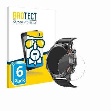 Vorderseite einer Produktverpackung mit dem Markenlogo BROTECT. Daneben ist das Gerät Lemfo Smartwatch 1.39