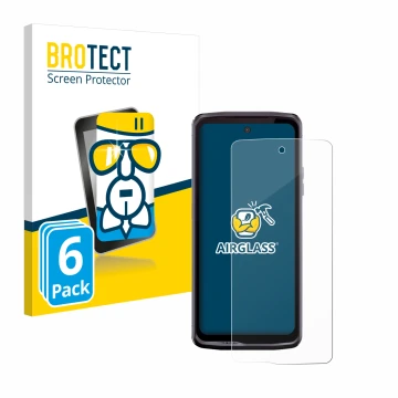 Vorderseite einer Produktverpackung mit dem Markenlogo BROTECT. Daneben ist das Gerät Crosscall Stellar X5 mit dem zugehörigen