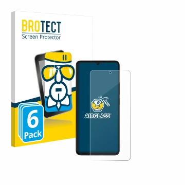 Vorderseite einer Produktverpackung mit dem Markenlogo BROTECT. Daneben ist das Gerät Xiaomi Poco X6 Pro mit dem zugehörigen D