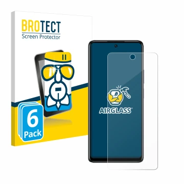 Vorderseite einer Produktverpackung mit dem Markenlogo BROTECT. Daneben ist das Gerät Infinix Hot 40 Pro mit dem zugehörigen D
