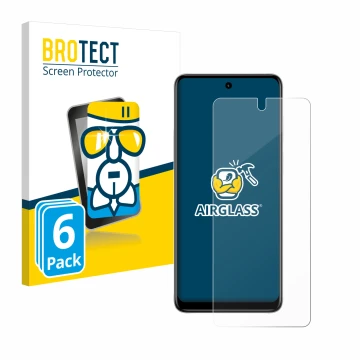 Vorderseite einer Produktverpackung mit dem Markenlogo BROTECT. Daneben ist das Gerät Motorola Moto E32s mit dem zugehörigen D