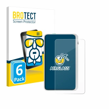 Vorderseite einer Produktverpackung mit dem Markenlogo BROTECT. Daneben ist das Gerät Timekettle Fluentalk T1 Mini mit dem zug