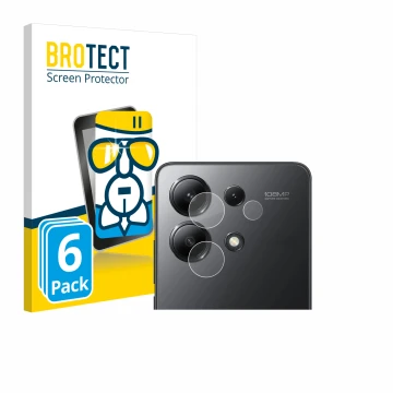 Vorderseite einer Produktverpackung mit dem Markenlogo BROTECT. Daneben ist das Gerät Xiaomi Redmi Note 13 5G (NUR Kameraschut