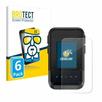 Vorderseite einer Produktverpackung mit dem Markenlogo BROTECT. Daneben ist das Gerät Garmin eTrex Solar mit dem zugehörigen D