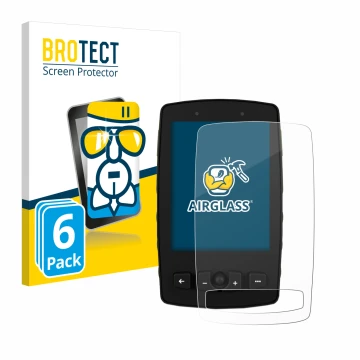 Vorderseite einer Produktverpackung mit dem Markenlogo BROTECT. Daneben ist das Gerät TwoNav Aventura 2 Plus mit dem zugehörig