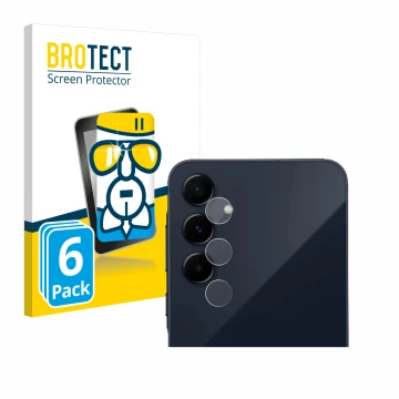 Vorderseite einer Produktverpackung mit dem Markenlogo BROTECT. Daneben ist das Gerät Samsung Galaxy A55 5G (NUR Kameraschutz)