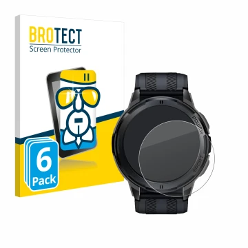 Vorderseite einer Produktverpackung mit dem Markenlogo BROTECT. Daneben ist das Gerät Oukitel BT10 1.43