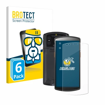 Vorderseite einer Produktverpackung mit dem Markenlogo BROTECT. Daneben ist das Gerät Urovo DT50 5,7