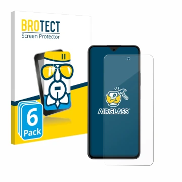 Vorderseite einer Produktverpackung mit dem Markenlogo BROTECT. Daneben ist das Gerät Honor 90 Smart mit dem zugehörigen Displ