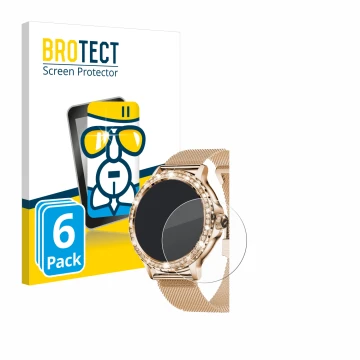 Vorderseite einer Produktverpackung mit dem Markenlogo BROTECT. Daneben ist das Gerät walkbee Smartwatch 1.3