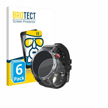 Vorderseite einer Produktverpackung mit dem Markenlogo BROTECT. Daneben ist das Gerät Darmowade Smartwatch 1.32