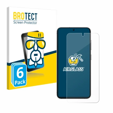 Vorderseite einer Produktverpackung mit dem Markenlogo BROTECT. Daneben ist das Gerät Samsung Galaxy S24 Enterprise Edition mi