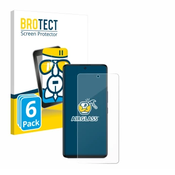 Vorderseite einer Produktverpackung mit dem Markenlogo BROTECT. Daneben ist das Gerät Infinix GT 20 Pro mit dem zugehörigen Di