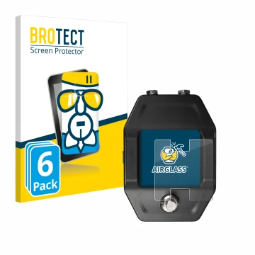 Vorderseite einer Produktverpackung mit dem Markenlogo BROTECT. Daneben ist das Gerät Shure GLXD16+ mit dem zugehörigen Displa