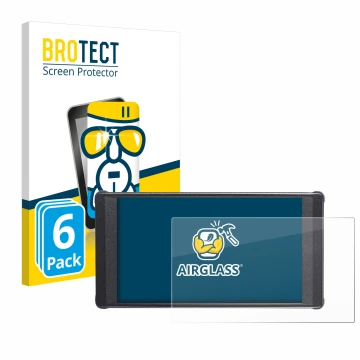 Vorderseite einer Produktverpackung mit dem Markenlogo BROTECT. Daneben ist das Gerät Portkeys PT6 mit dem zugehörigen Display