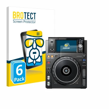 Vorderseite einer Produktverpackung mit dem Markenlogo BROTECT. Daneben ist das Gerät Pioneer XDJ -1000MK2 mit dem zugehörigen