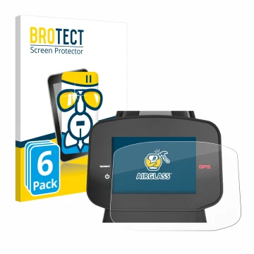 Vorderseite einer Produktverpackung mit dem Markenlogo BROTECT. Daneben ist das Gerät PowaKaddy FX7 GPS 3.5