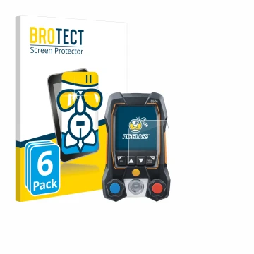 Vorderseite einer Produktverpackung mit dem Markenlogo BROTECT. Daneben ist das Gerät Testo 550s mit dem zugehörigen Displaysc