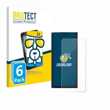 Vorderseite einer Produktverpackung mit dem Markenlogo BROTECT. Daneben ist das Gerät HMD Skyline mit dem zugehörigen Displays