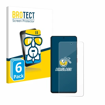 Vorderseite einer Produktverpackung mit dem Markenlogo BROTECT. Daneben ist das Gerät ZTE Nubia Z60S Pro mit dem zugehörigen D