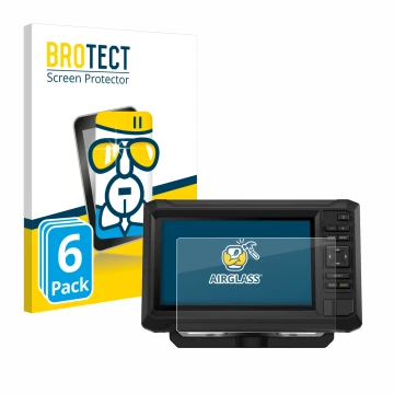 Vorderseite einer Produktverpackung mit dem Markenlogo BROTECT. Daneben ist das Gerät Garmin ECHOMAP UHD2 7