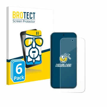 Vorderseite einer Produktverpackung mit dem Markenlogo BROTECT. Daneben ist das Gerät Google Pixel 9 Pro mit dem zugehörigen D