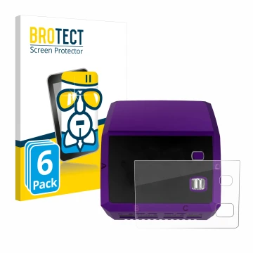 Vorderseite einer Produktverpackung mit dem Markenlogo BROTECT. Daneben ist das Gerät SkyRc Q200 neo mit dem zugehörigen Displ