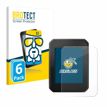 Vorderseite einer Produktverpackung mit dem Markenlogo BROTECT. Daneben ist das Gerät FIT Display Compact 2.0 mit dem zugehöri
