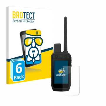 Vorderseite einer Produktverpackung mit dem Markenlogo BROTECT. Daneben ist das Gerät Garmin Alpha 300 K mit dem zugehörigen D