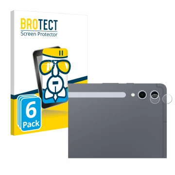 Vorderseite einer Produktverpackung mit dem Markenlogo BROTECT. Daneben ist das Gerät Samsung Galaxy Tab S10 Plus 5G (NUR Kame