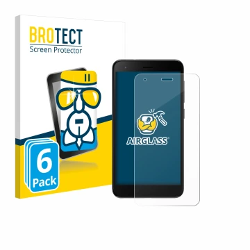 Vorderseite einer Produktverpackung mit dem Markenlogo BROTECT. Daneben ist das Gerät ZTE Blade A35 lite mit dem zugehörigen D