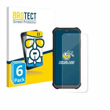 Vorderseite einer Produktverpackung mit dem Markenlogo BROTECT. Daneben ist das Gerät Sonim XP400 mit dem zugehörigen Displays