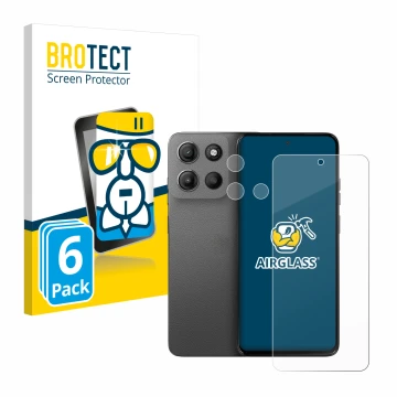 Vorderseite einer Produktverpackung mit dem Markenlogo BROTECT. Daneben ist das Gerät Motorola Moto G15 Power (Display+Kamera)