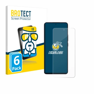 Vorderseite einer Produktverpackung mit dem Markenlogo BROTECT. Daneben ist das Gerät Oppo Reno 13 F mit dem zugehörigen Displ