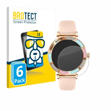 Vorderseite einer Produktverpackung mit dem Markenlogo BROTECT. Daneben ist das Gerät Braidol Smartwatch 1.27