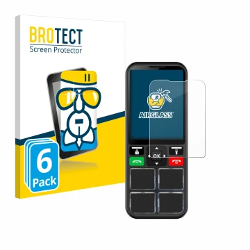 Vorderseite einer Produktverpackung mit dem Markenlogo BROTECT. Daneben ist das Gerät Geemarc CL8000 mit dem zugehörigen Displ